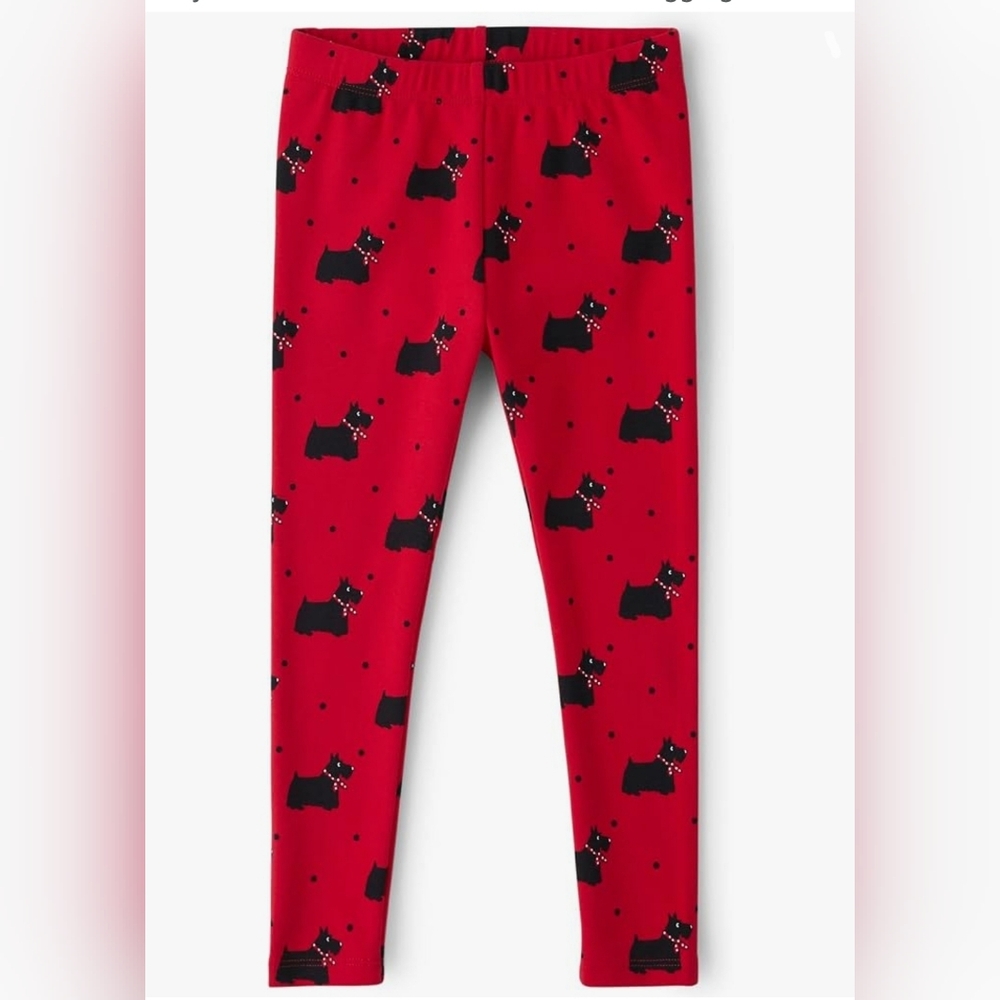 Gymboree Leggings Red Terrier Dog Black Stretch Cotton Size 12-18mo NEW